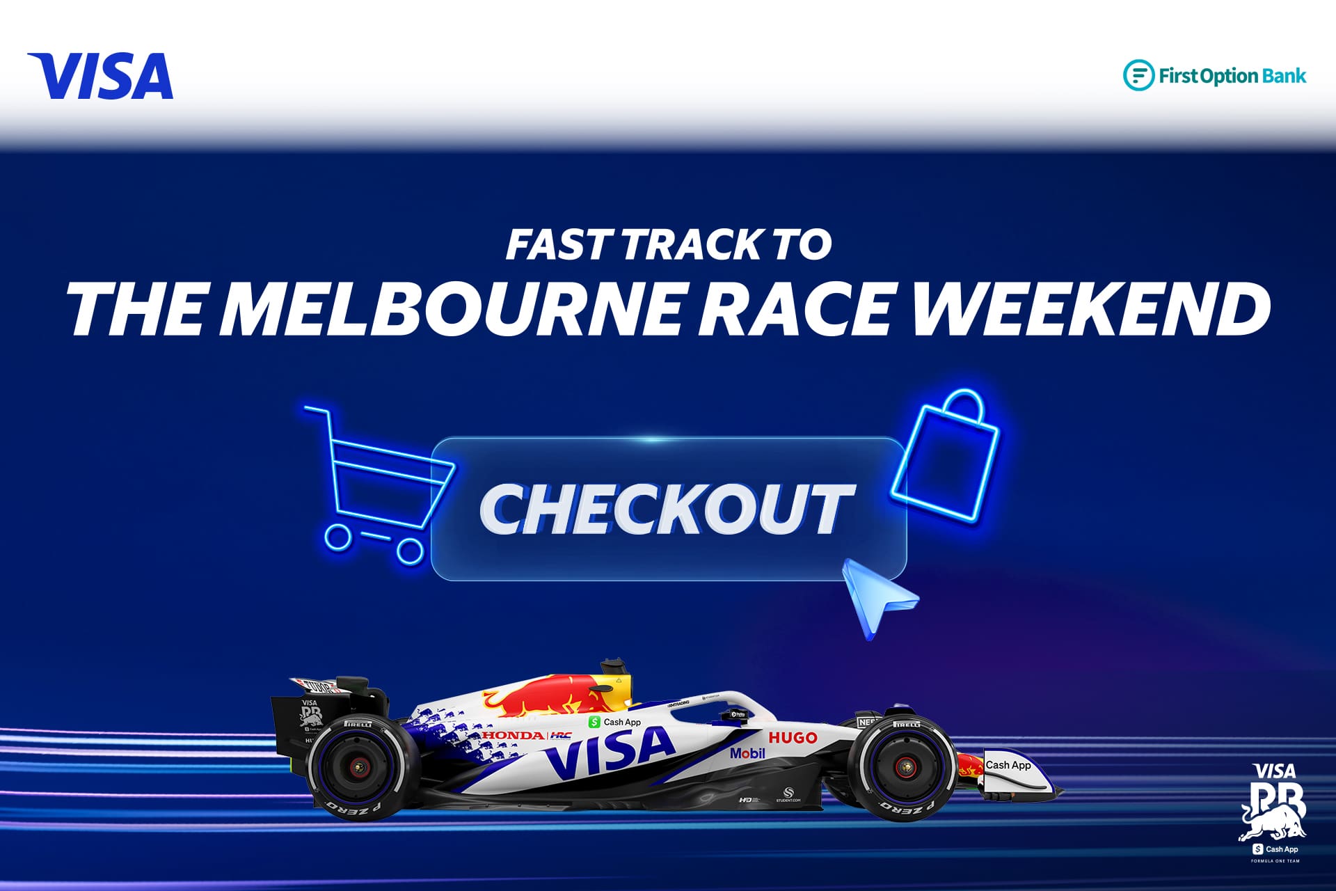 Featured image for “Your First Option Bank Visa Card could be your ticket to the ultimate racing experience 🏁”